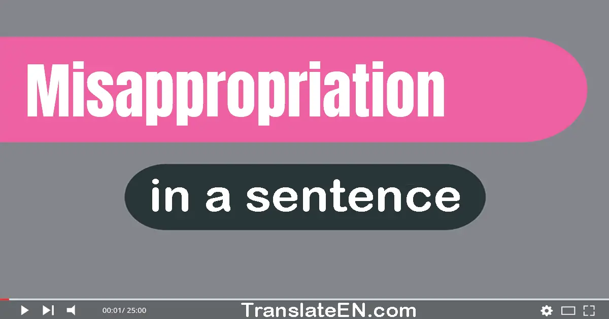 Misappropriation in a sentence