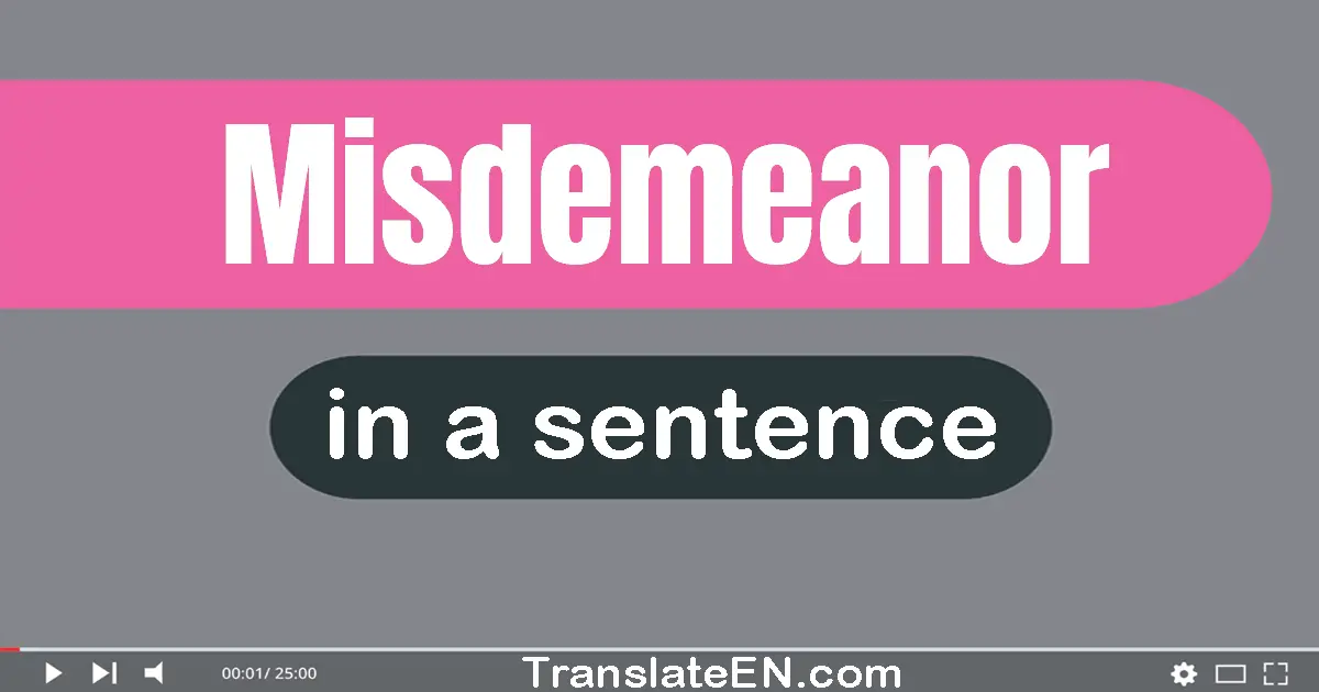 Misdemeanor in a sentence