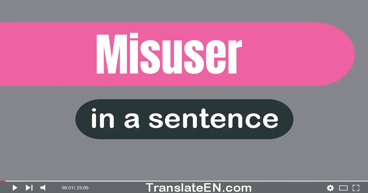 Use "misuser" in a sentence | "misuser" sentence examples
