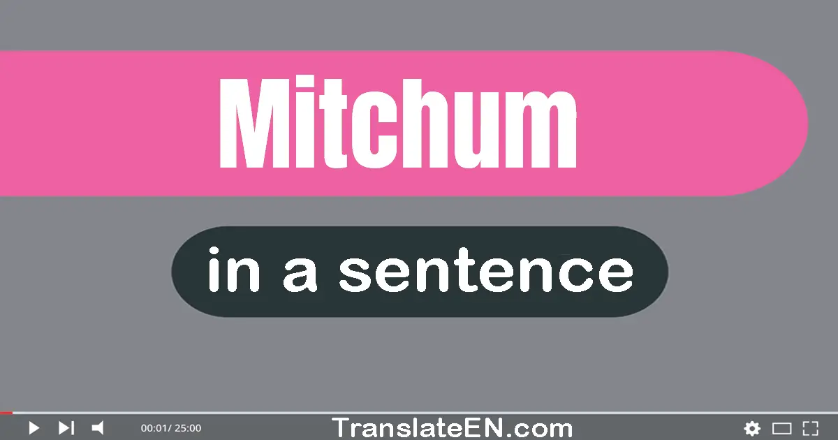 Use "mitchum" in a sentence | "mitchum" sentence examples