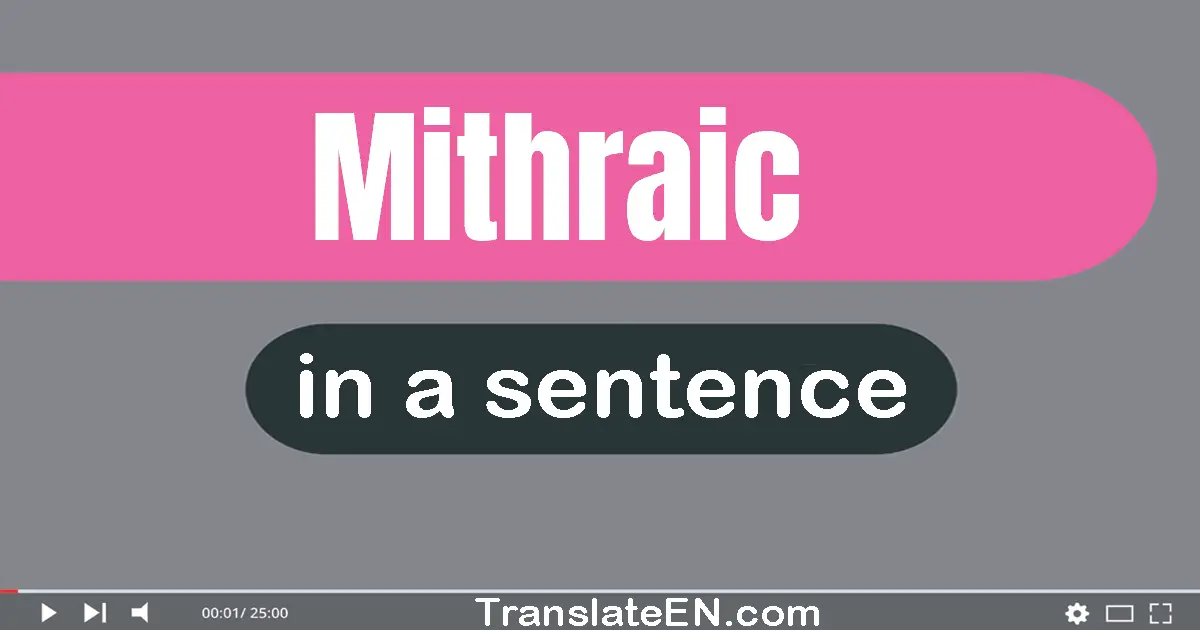 Use "mithraic" in a sentence | "mithraic" sentence examples