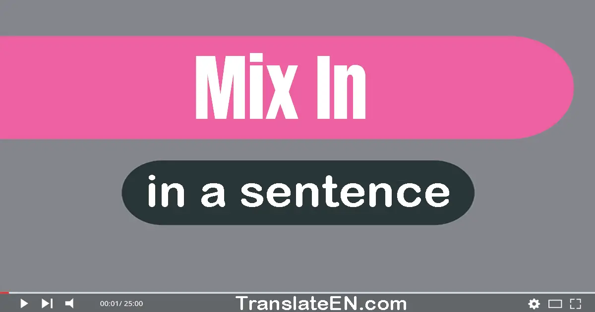 Use "mix in" in a sentence | "mix in" sentence examples