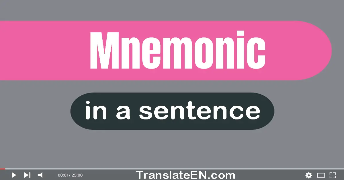 Use "mnemonic" in a sentence | "mnemonic" sentence examples