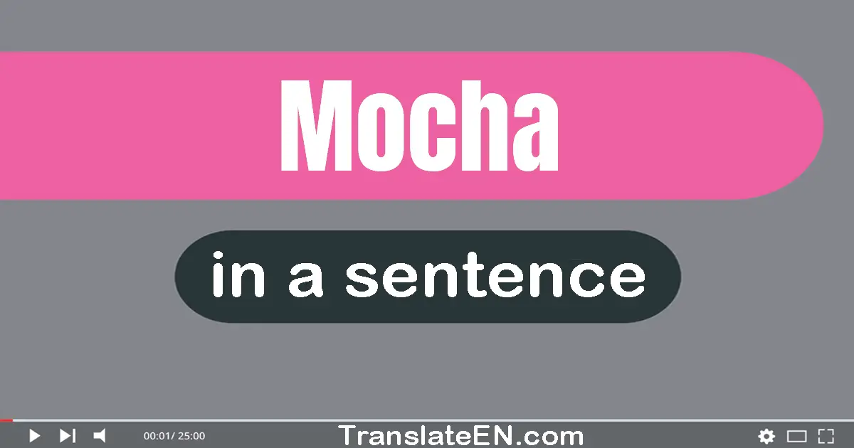 Use "mocha" in a sentence | "mocha" sentence examples