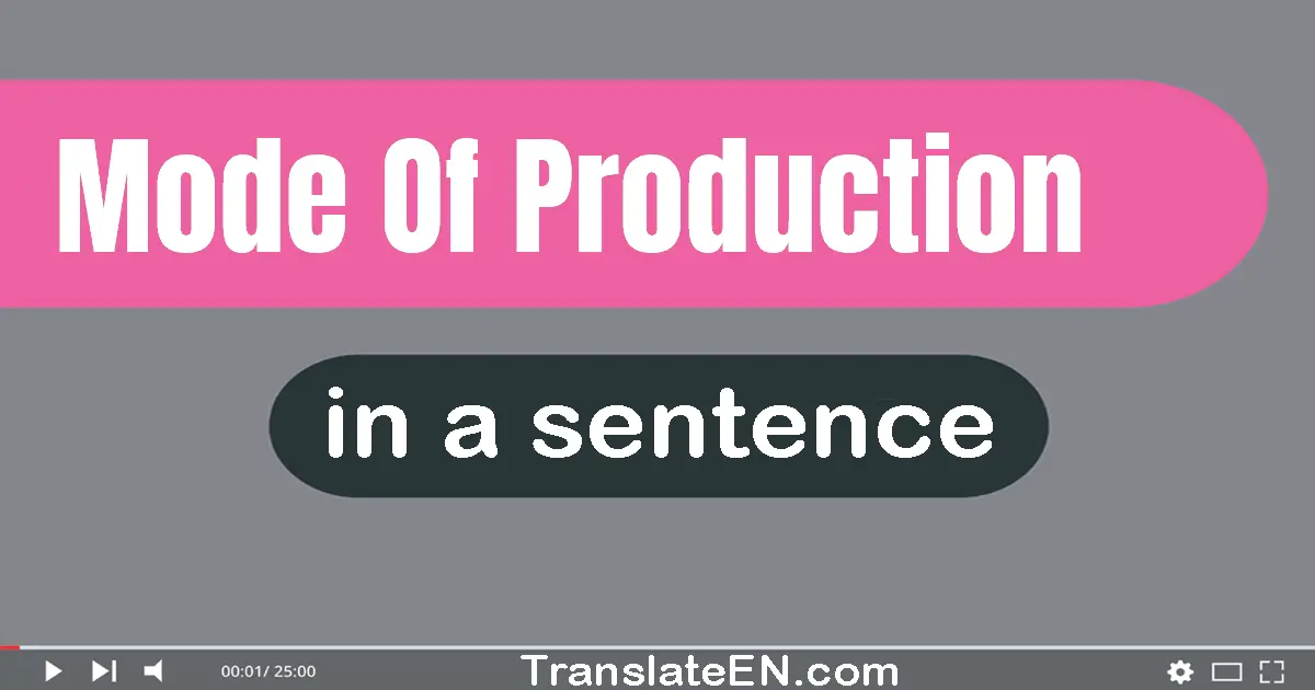 Mode Of Production in a sentence