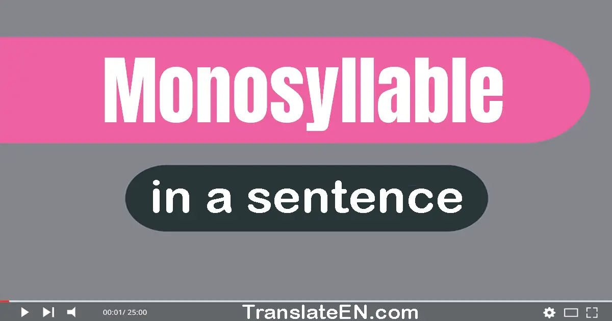 Monosyllable in a sentence