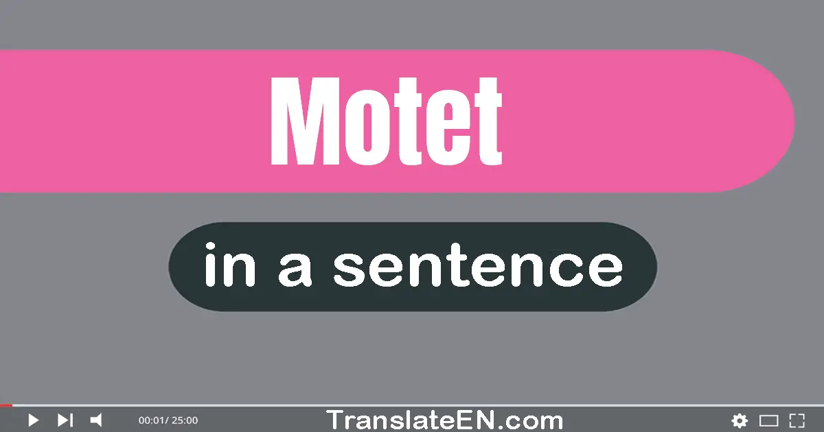 Use "motet" in a sentence | "motet" sentence examples