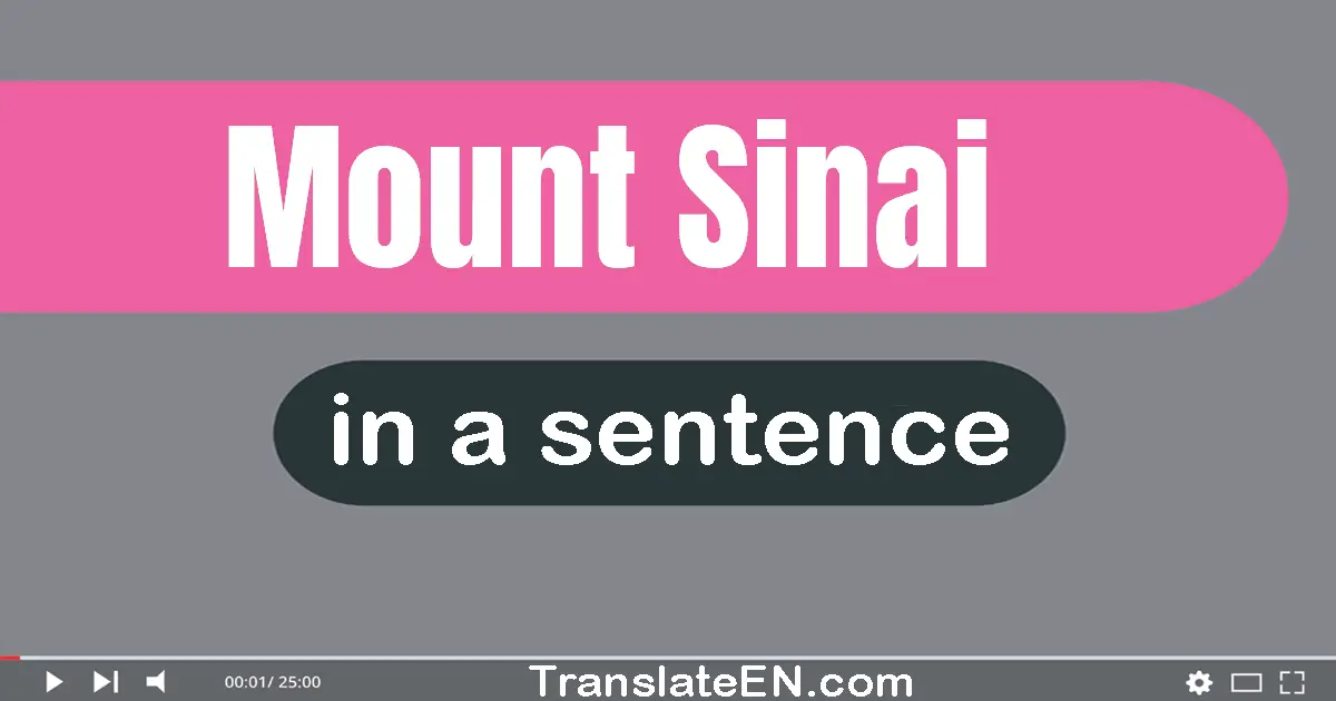 Mount Sinai in a sentence