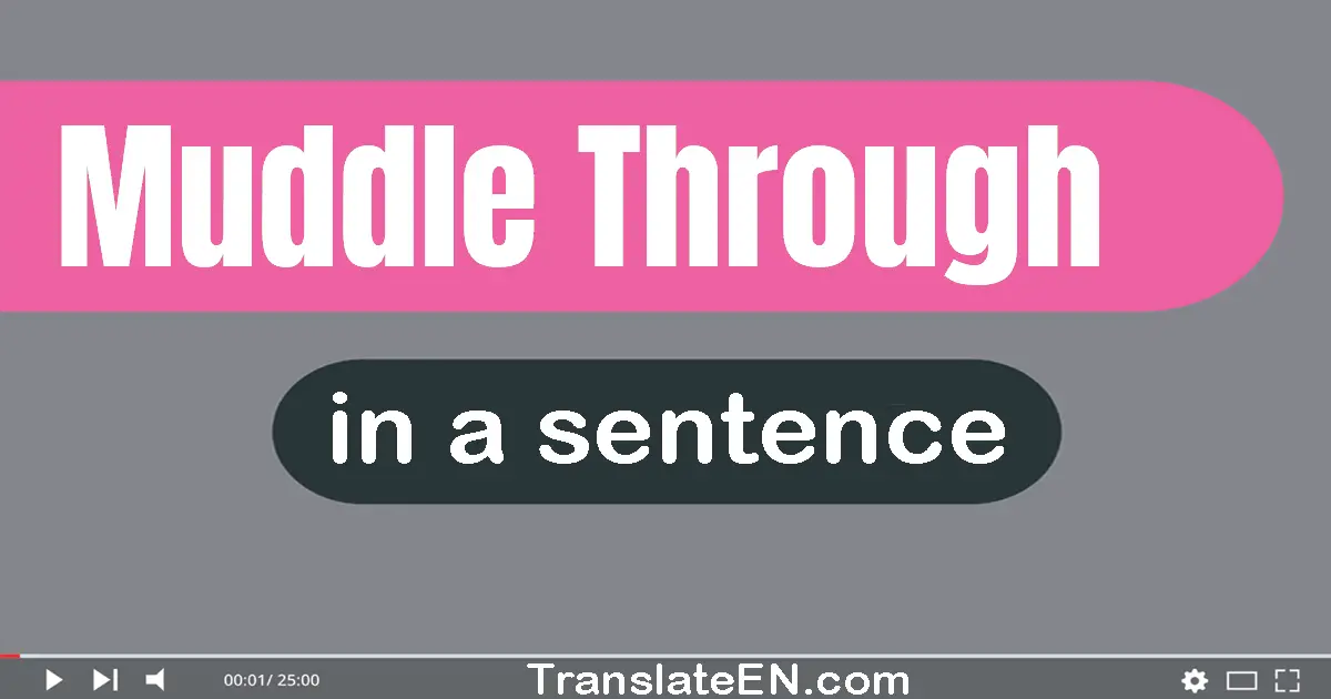 Use "muddle through" in a sentence | "muddle through" sentence examples