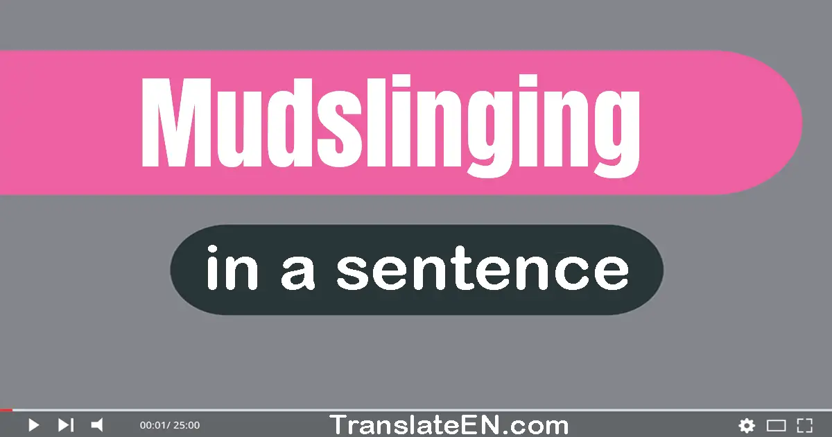 Use "mudslinging" in a sentence | "mudslinging" sentence examples