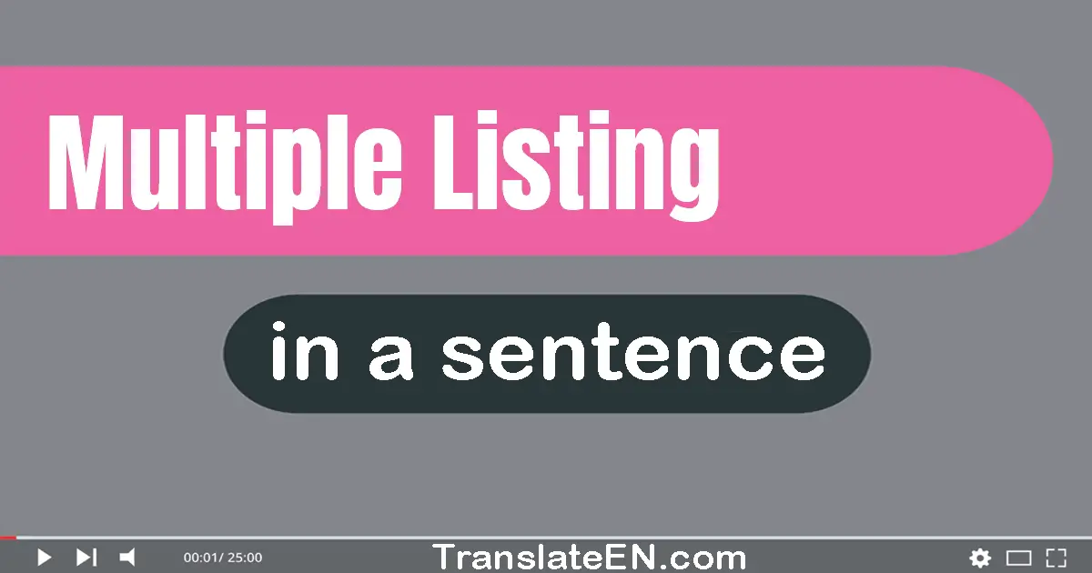 Multiple Listing in a sentence