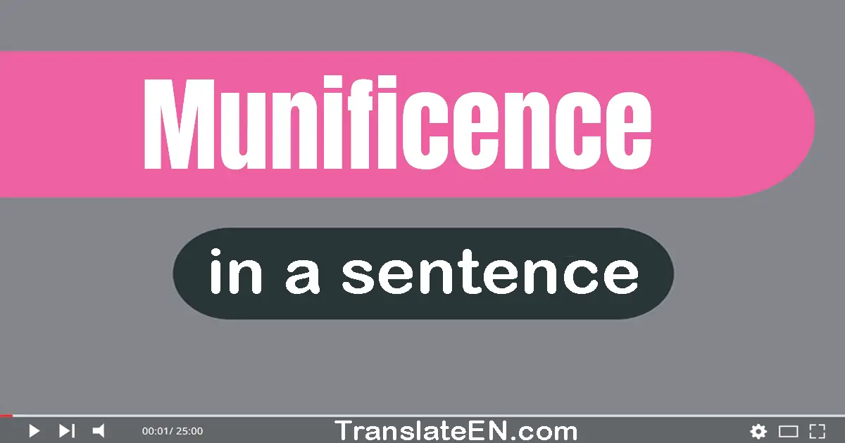 Munificence in a sentence