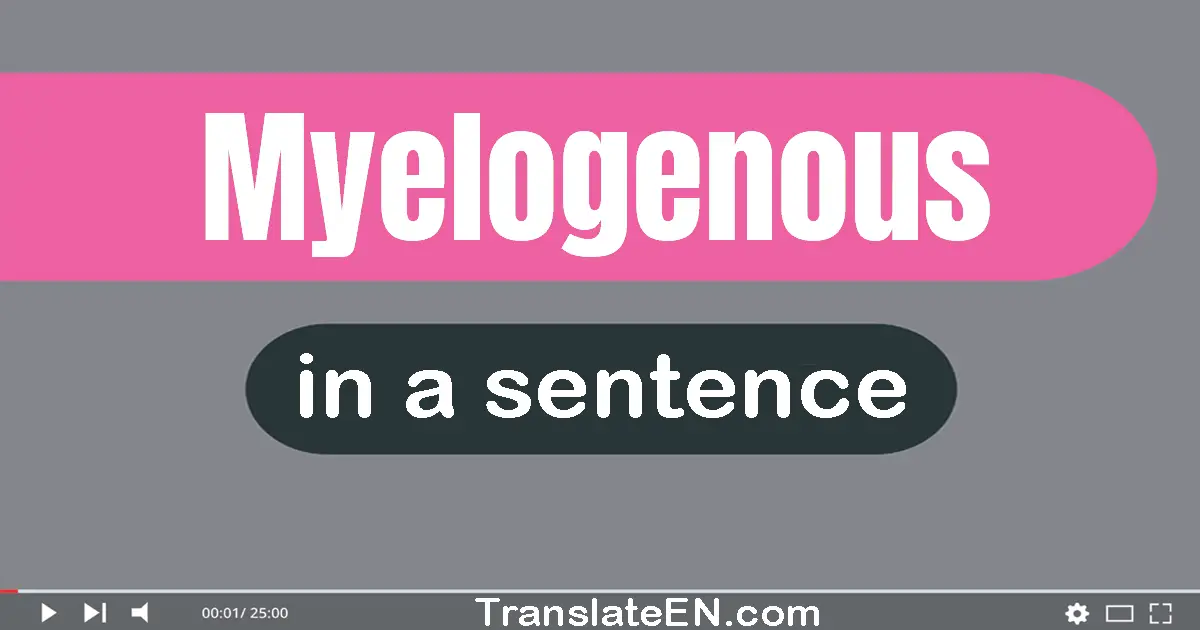 Myelogenous in a sentence