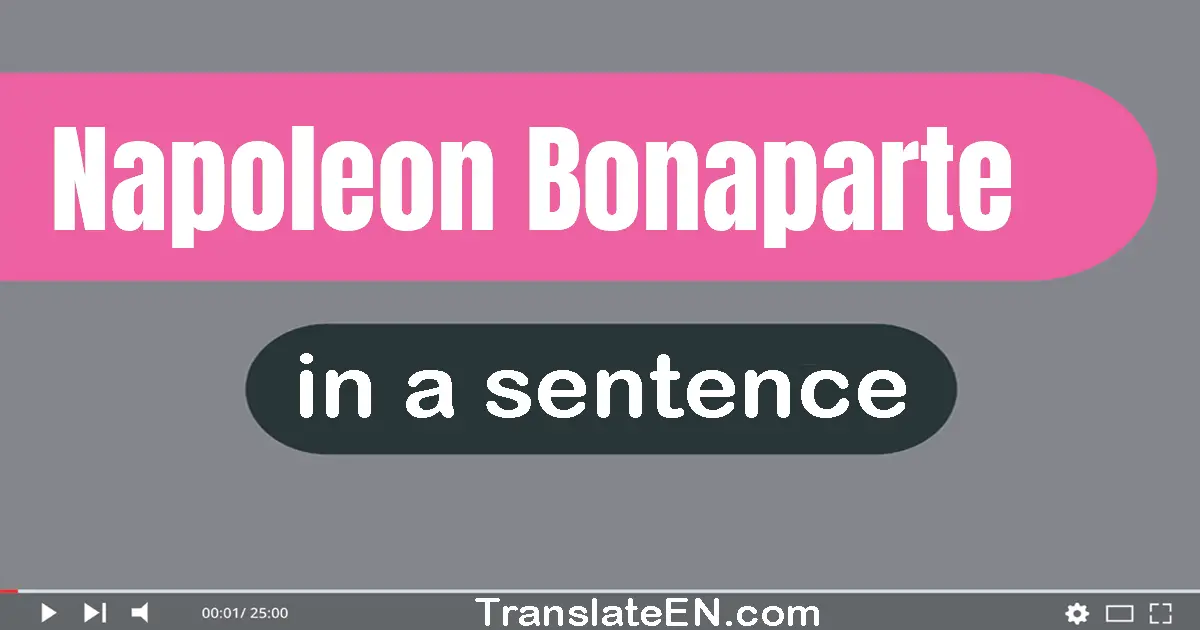 Use "napoleon bonaparte" in a sentence | "napoleon bonaparte" sentence examples