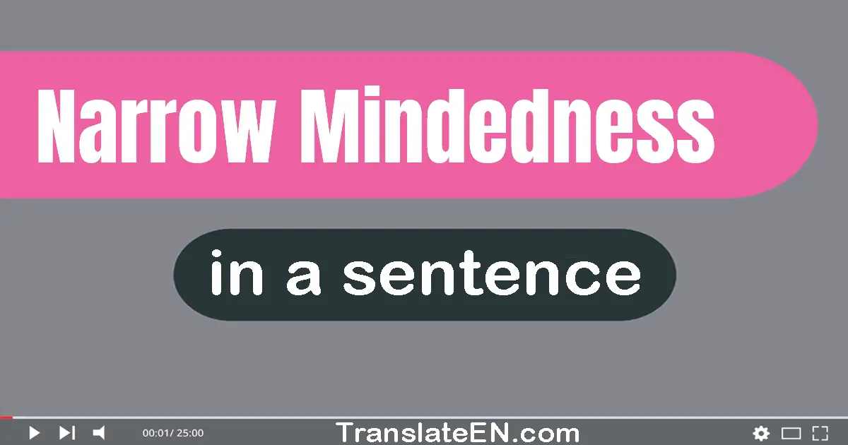 Use "narrow-mindedness" in a sentence | "narrow-mindedness" sentence examples