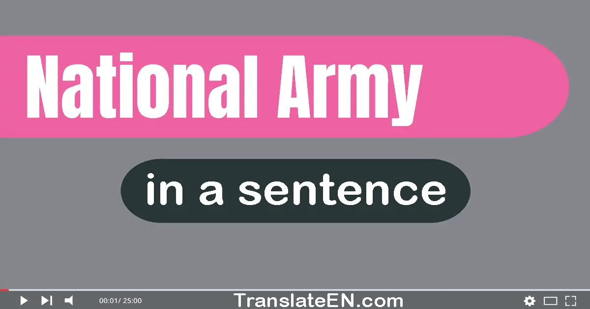 Use "national army" in a sentence | "national army" sentence examples