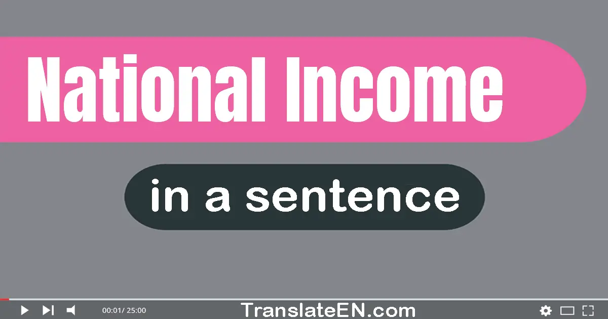 Use "national income" in a sentence | "national income" sentence examples