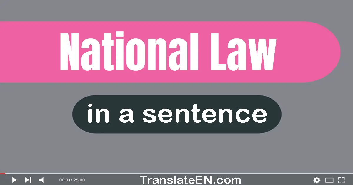 Use "national law" in a sentence | "national law" sentence examples