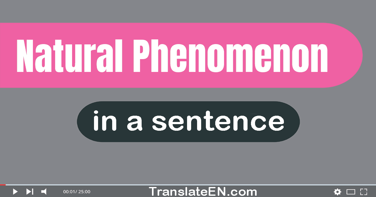 Use "natural phenomenon" in a sentence | "natural phenomenon" sentence examples