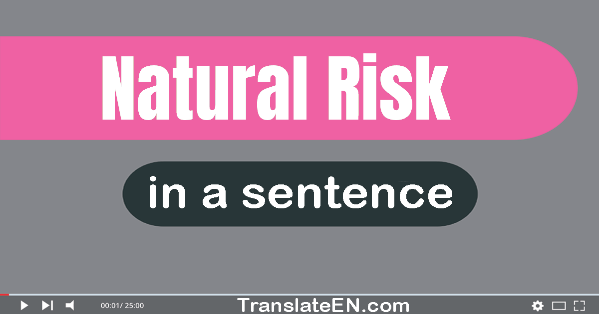 Use "natural risk" in a sentence | "natural risk" sentence examples