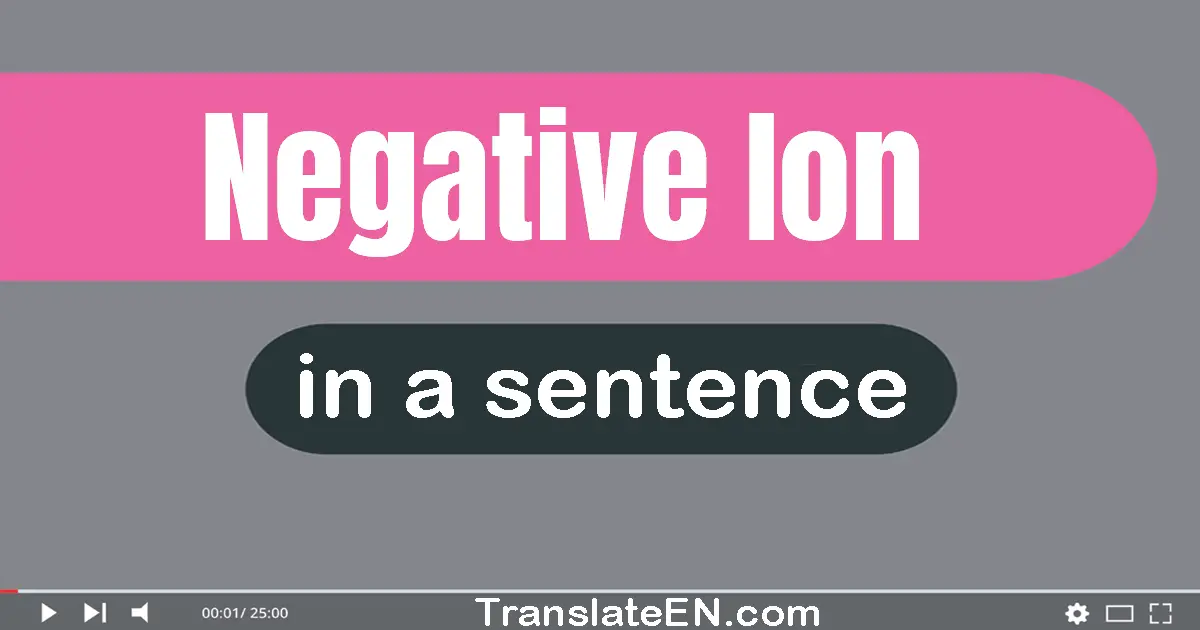 Negative Ion in a sentence