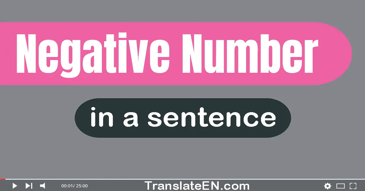 Negative Number in a sentence