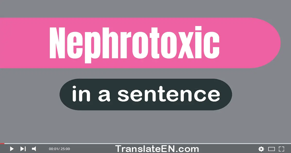Use "nephrotoxic" in a sentence | "nephrotoxic" sentence examples