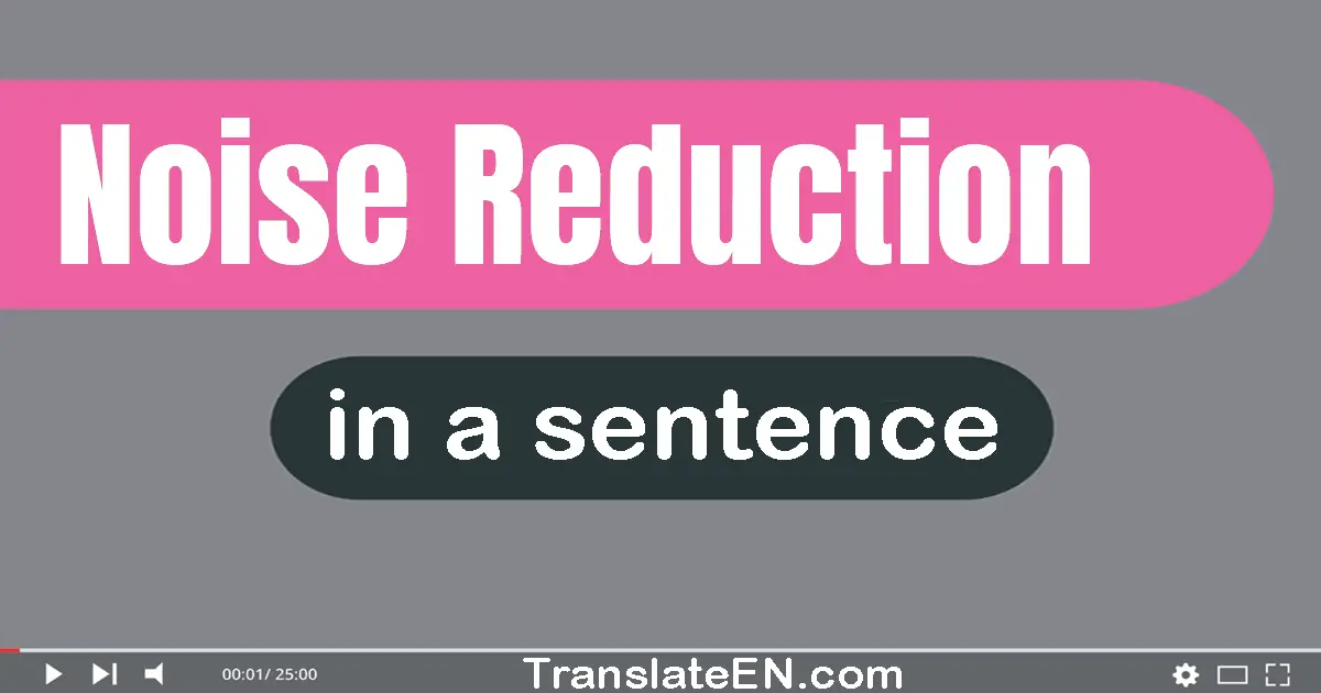 Use "noise reduction" in a sentence | "noise reduction" sentence examples