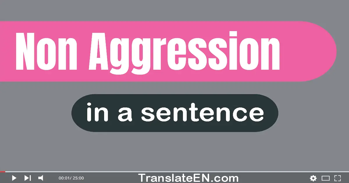 Use "non-aggression" in a sentence | "non-aggression" sentence examples