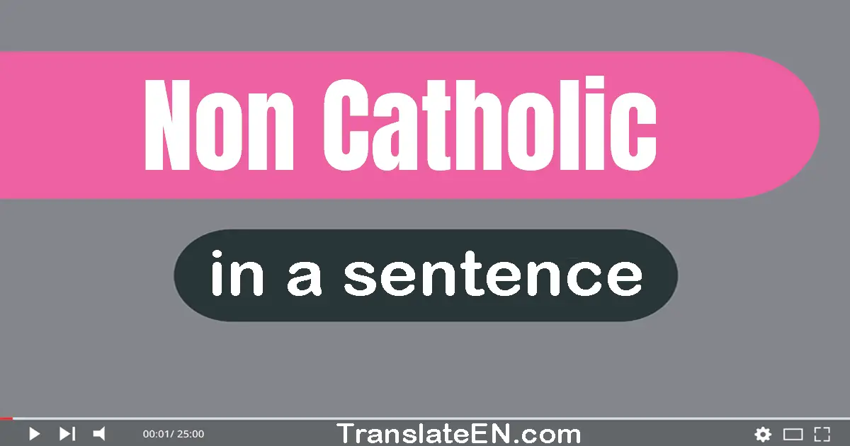 Non-catholic in a sentence