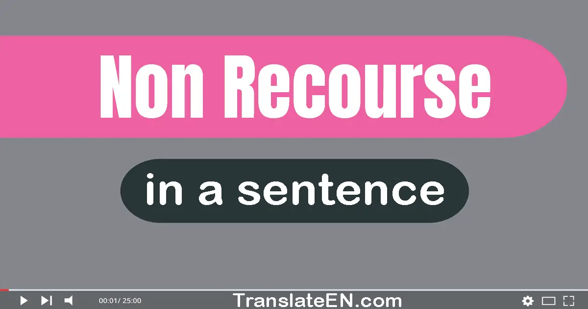 Non-recourse in a sentence