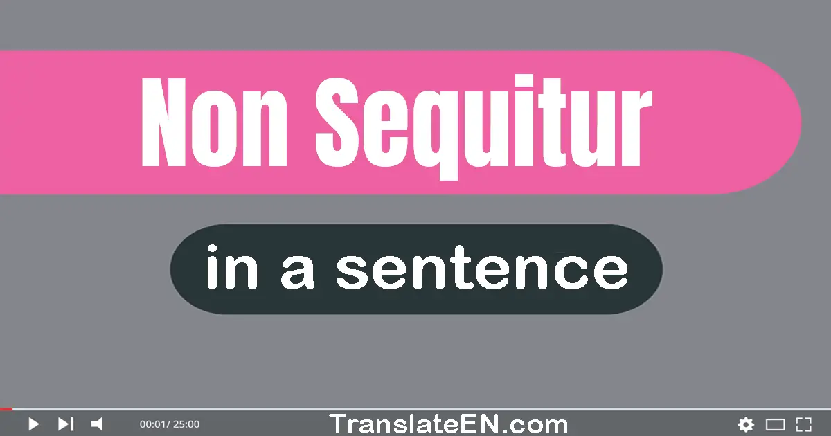Use "non sequitur" in a sentence | "non sequitur" sentence examples