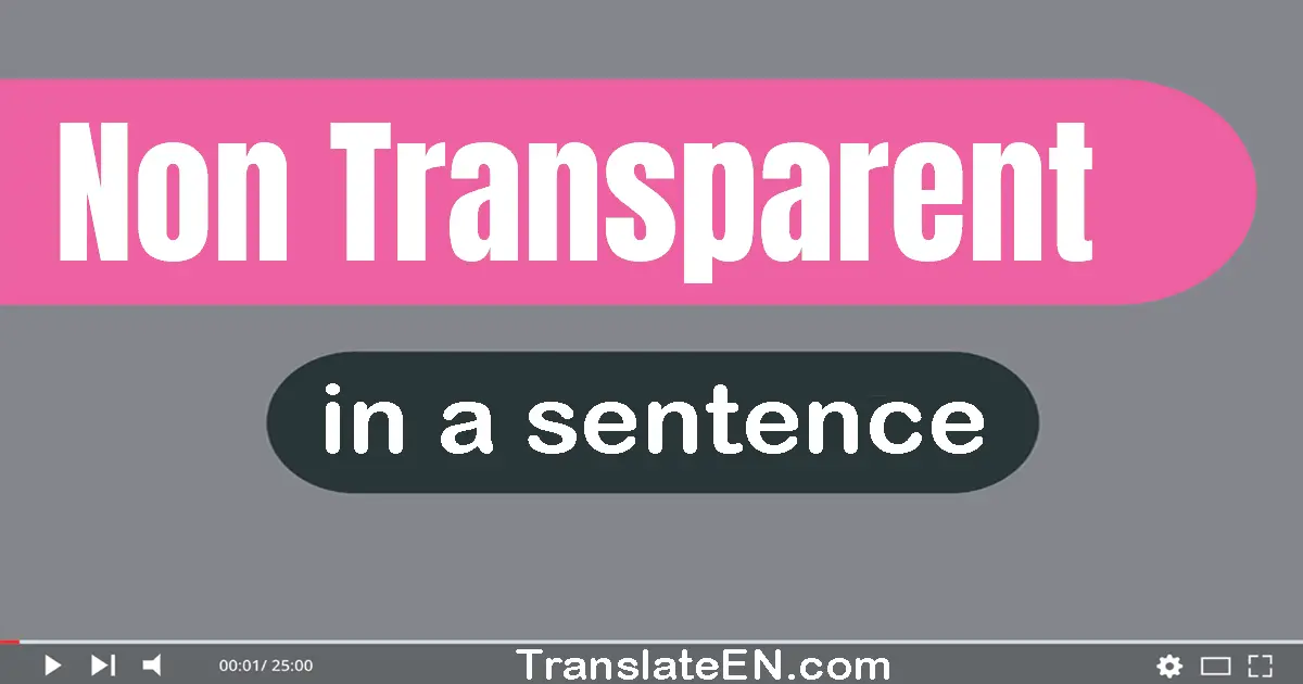 Non-transparent in a sentence