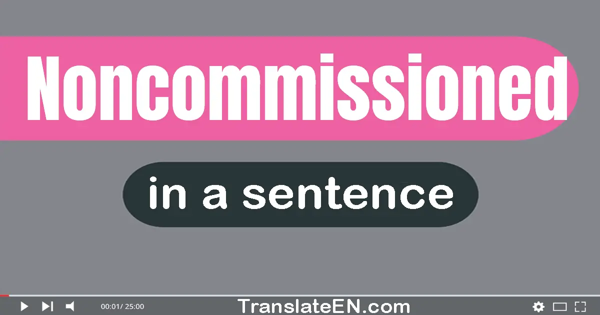 Noncommissioned in a sentence