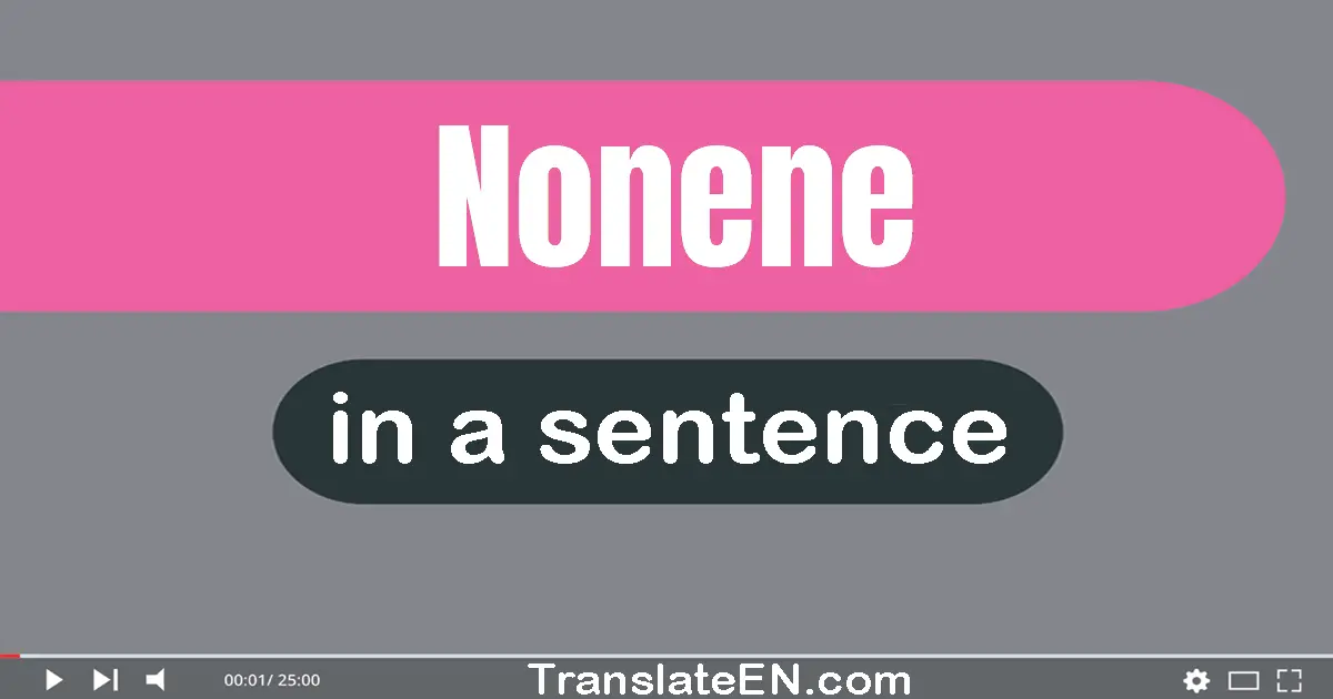 Use "nonene" in a sentence | "nonene" sentence examples
