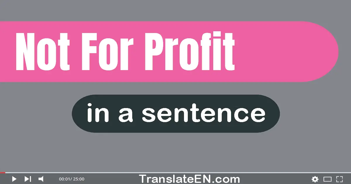 Not-for-profit in a sentence