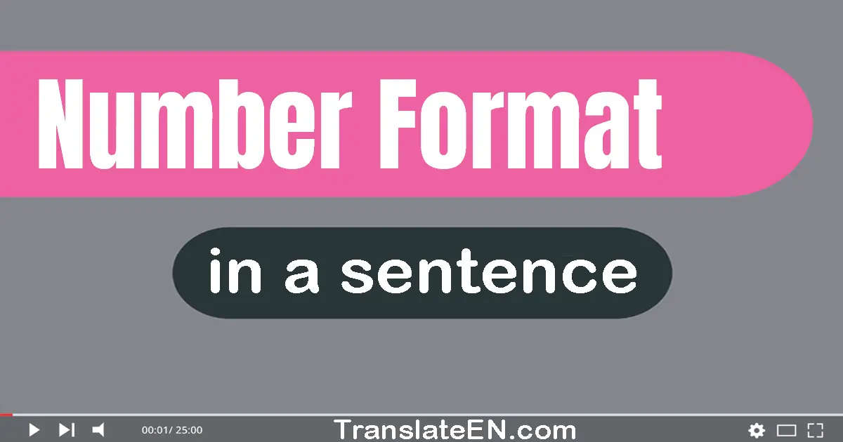 Number Format in a sentence