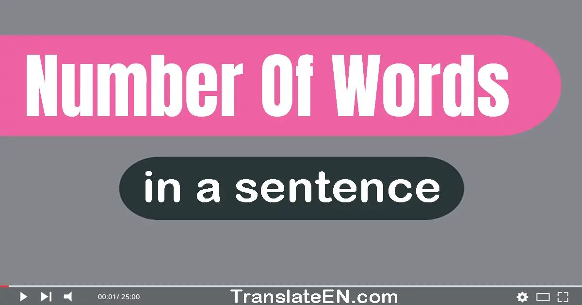 Number Of Words in a sentence