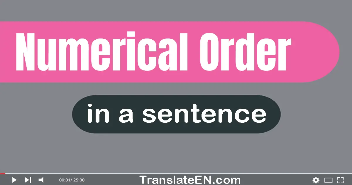 Numerical Order in a sentence