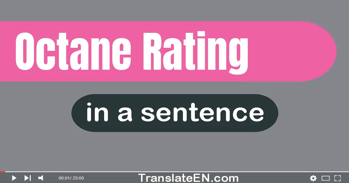 Octane Rating in a sentence