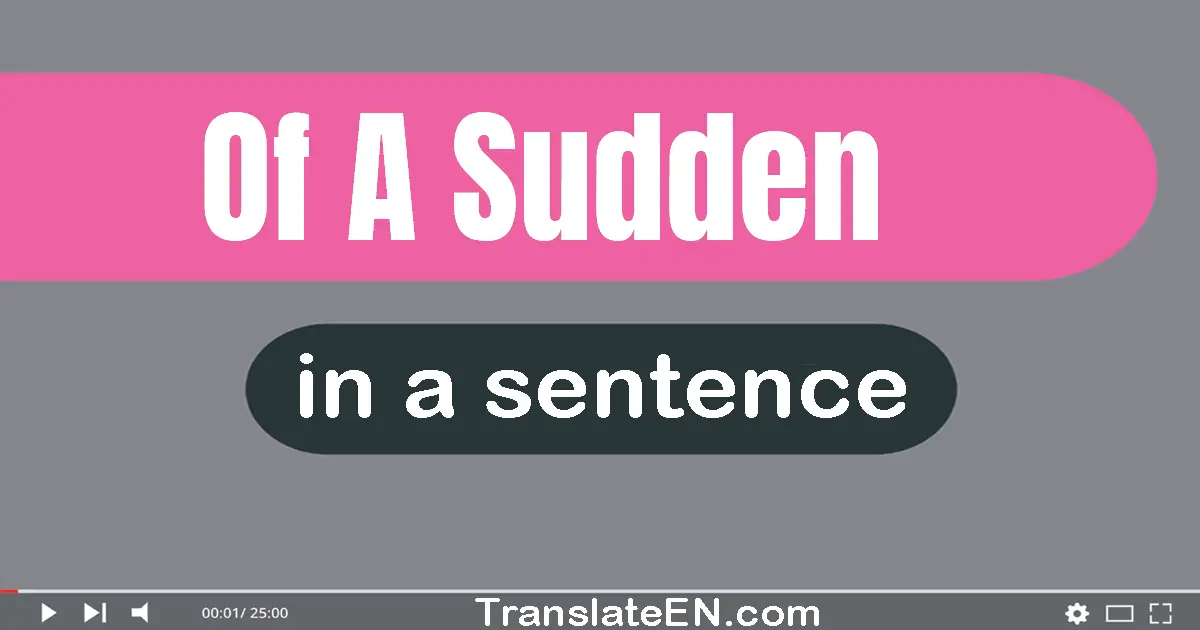 Of A Sudden in a sentence