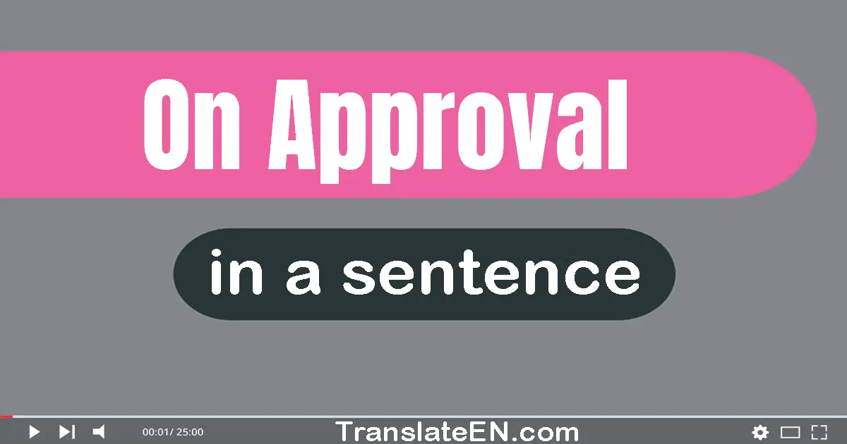 Use "on approval" in a sentence | "on approval" sentence examples