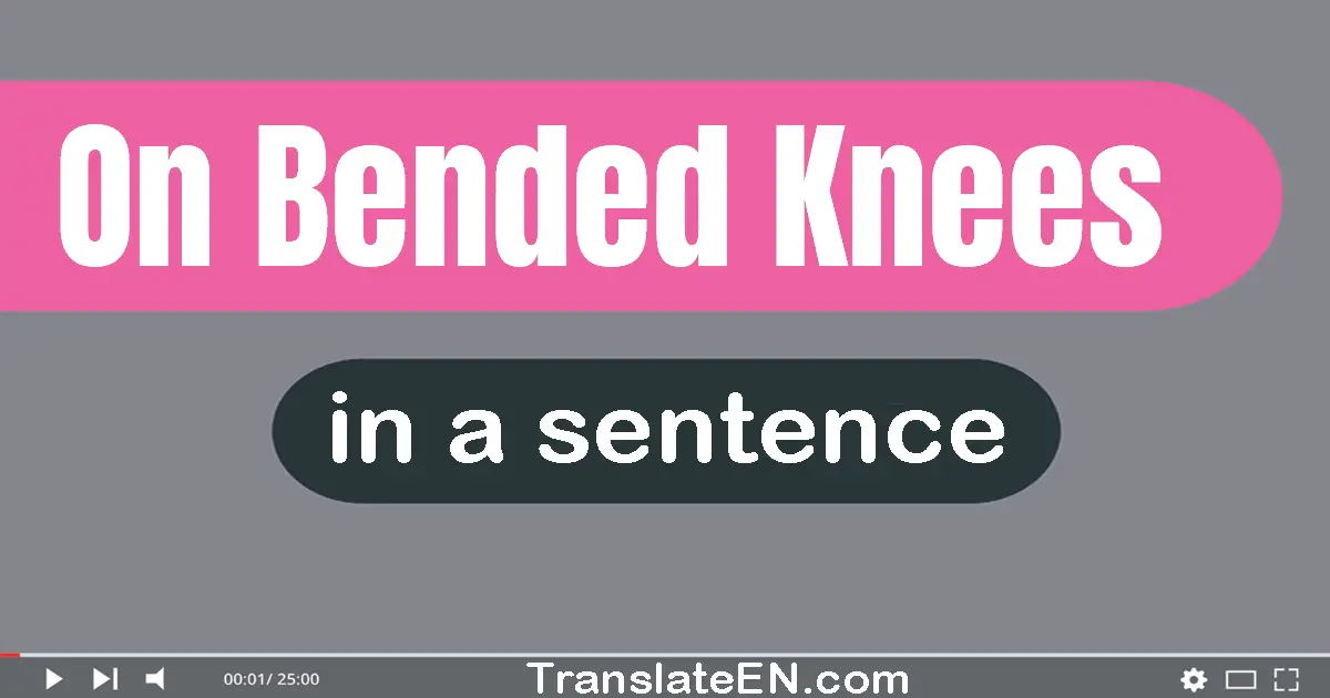 Use "on bended knees" in a sentence | "on bended knees" sentence examples