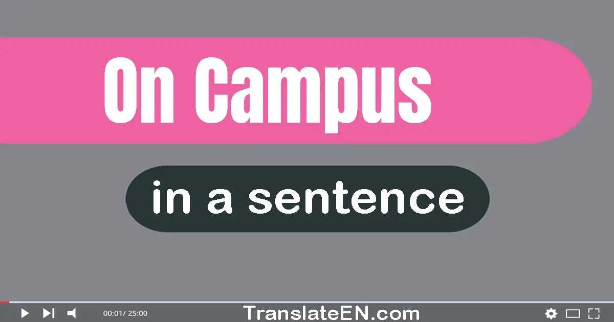 Use "on campus" in a sentence | "on campus" sentence examples