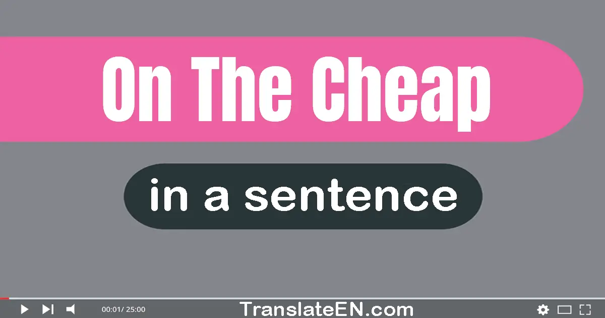 On The Cheap in a sentence