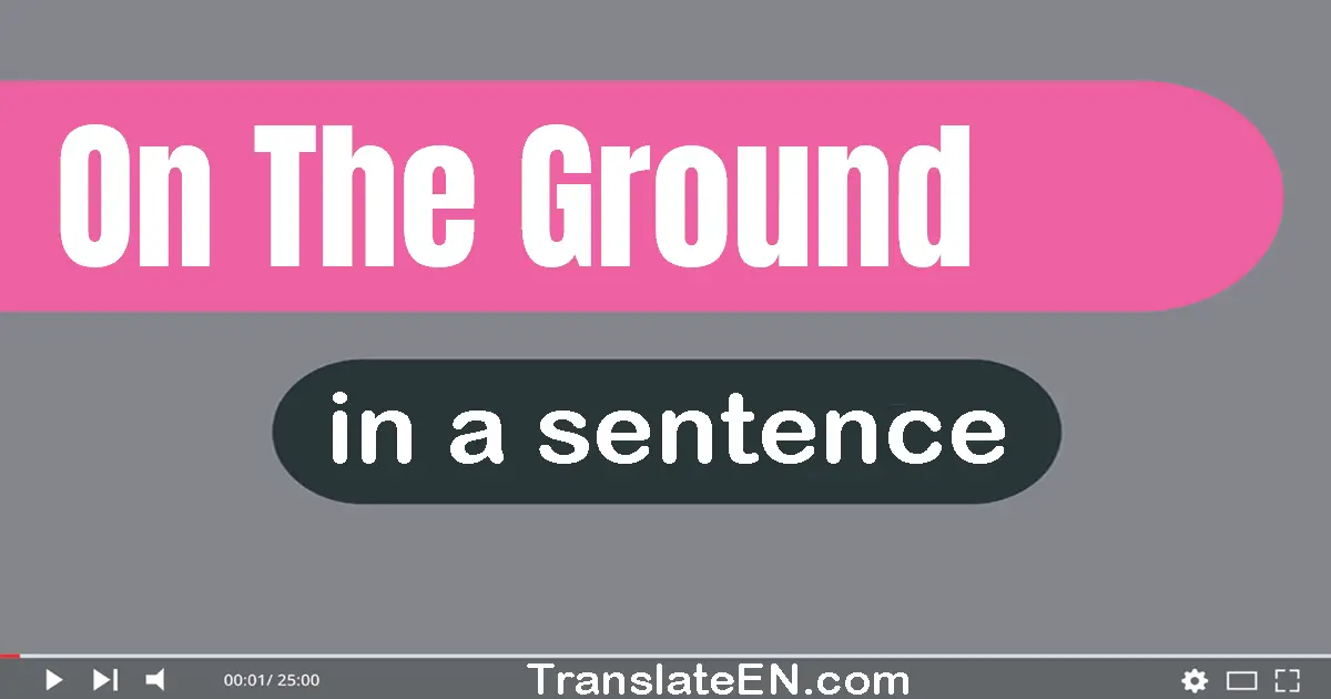 On The Ground in a sentence