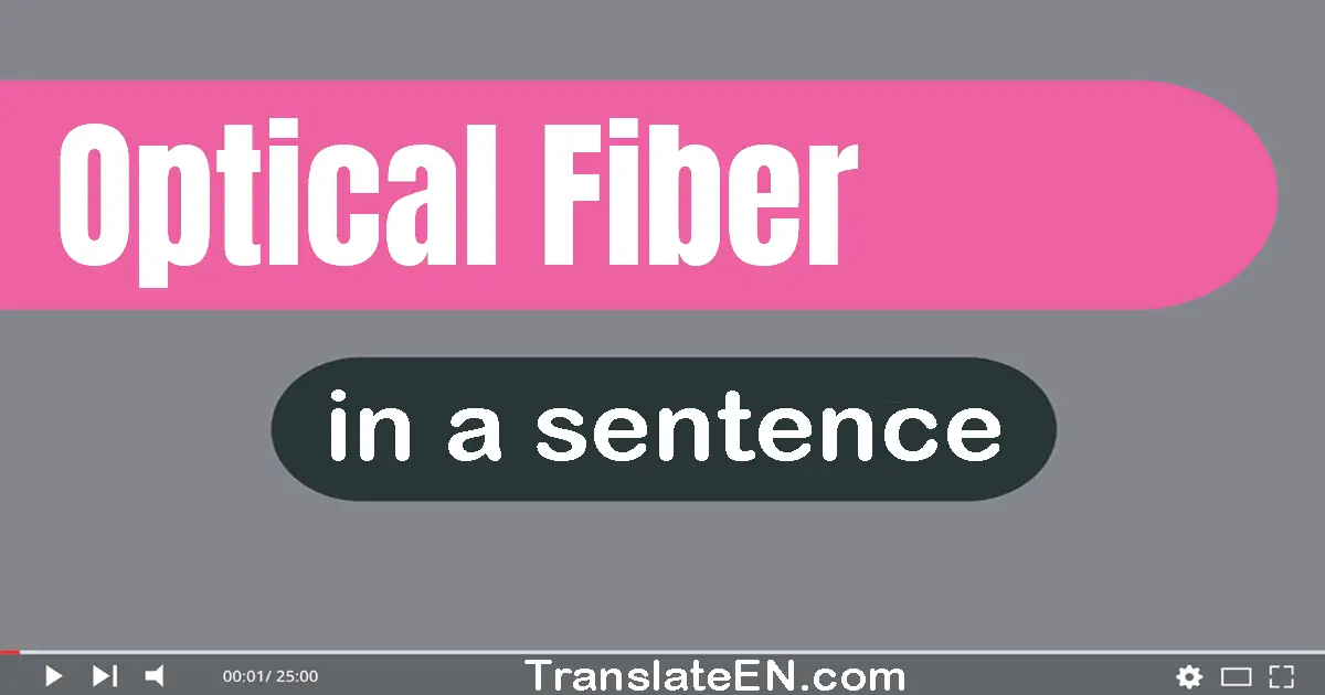 Use "optical fiber" in a sentence | "optical fiber" sentence examples