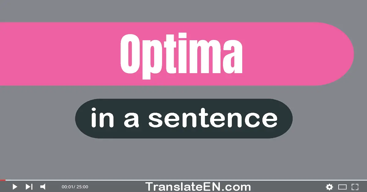 Optima in a sentence