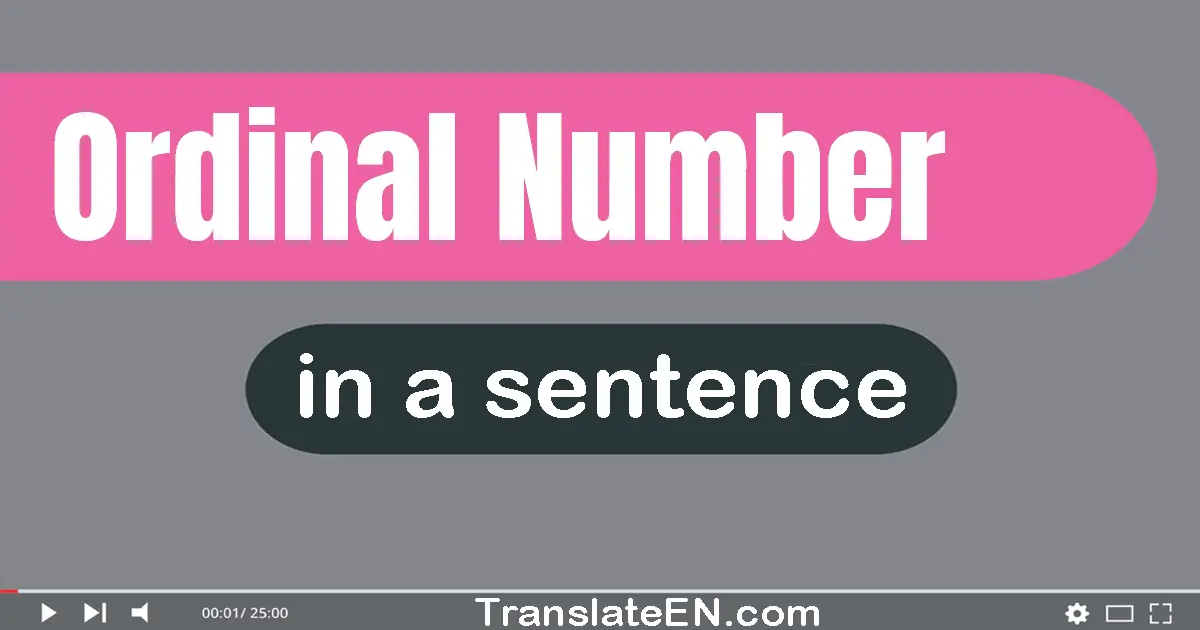 Use "ordinal number" in a sentence | "ordinal number" sentence examples