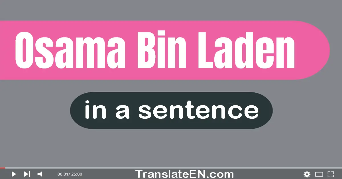 Osama Bin Laden in a sentence